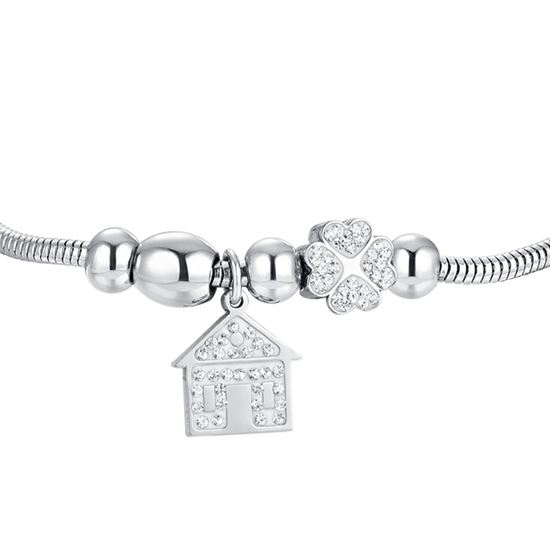HOME ACERO Y CRISTAL PULSERA MUJER