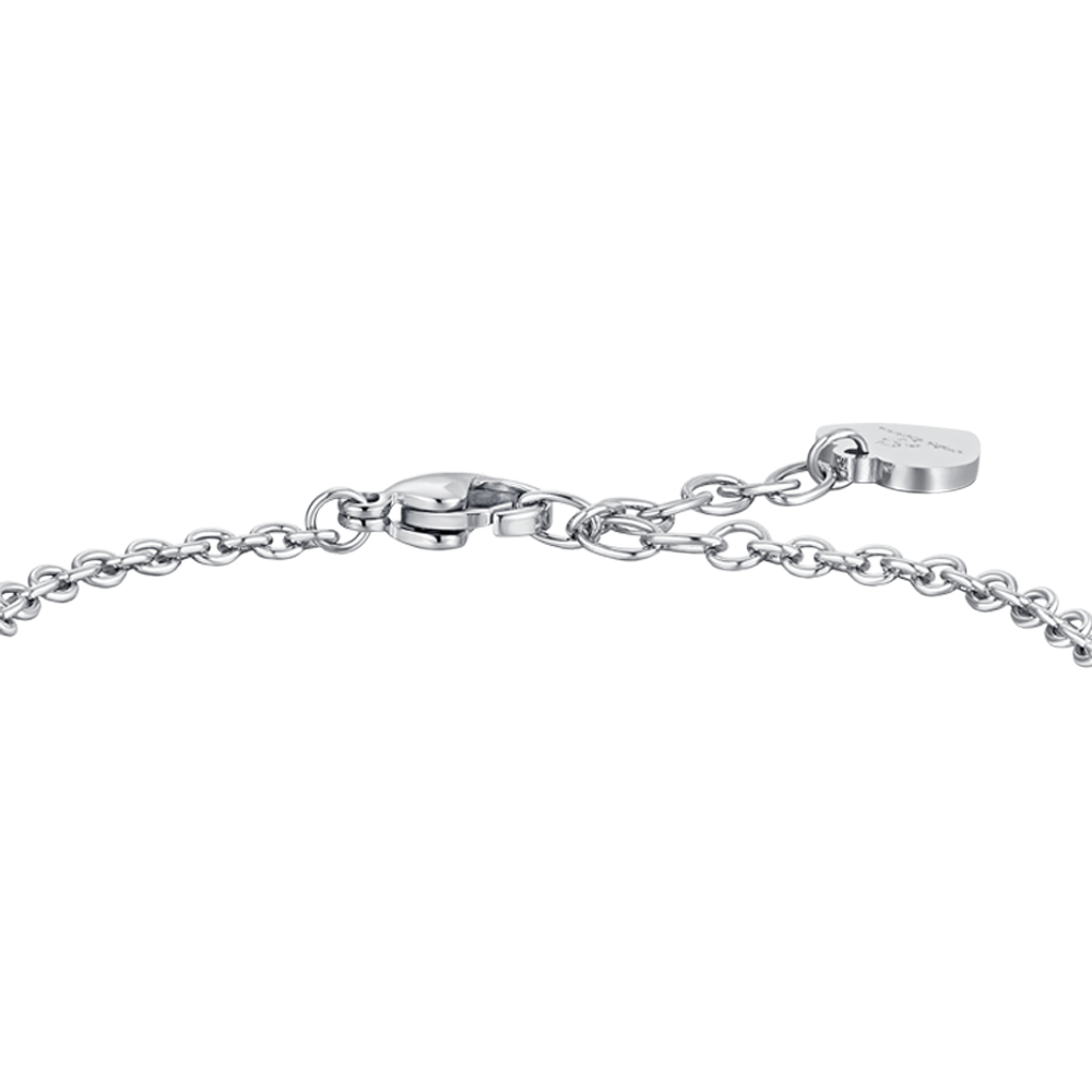 PULSERA DE ACERO PARA MUJER TRÉBOL DE CUATRO HOJAS Y CORAZÓN
