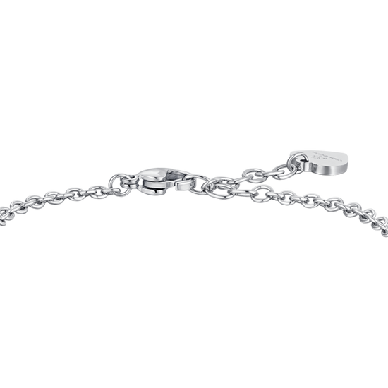 PULSERA DE ACERO PARA MUJER TRÉBOL DE CUATRO HOJAS Y CORAZÓN
