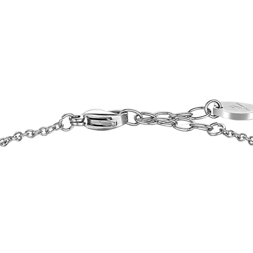BRACCIALE DONNA IN ACCIAIO E PERLE BIANCHE CON STELLA