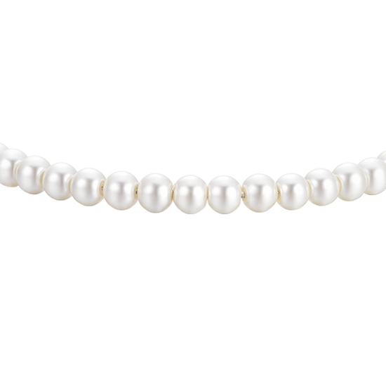 PULSERA DE ACERO PARA MUJER CON PERLAS BLANCAS