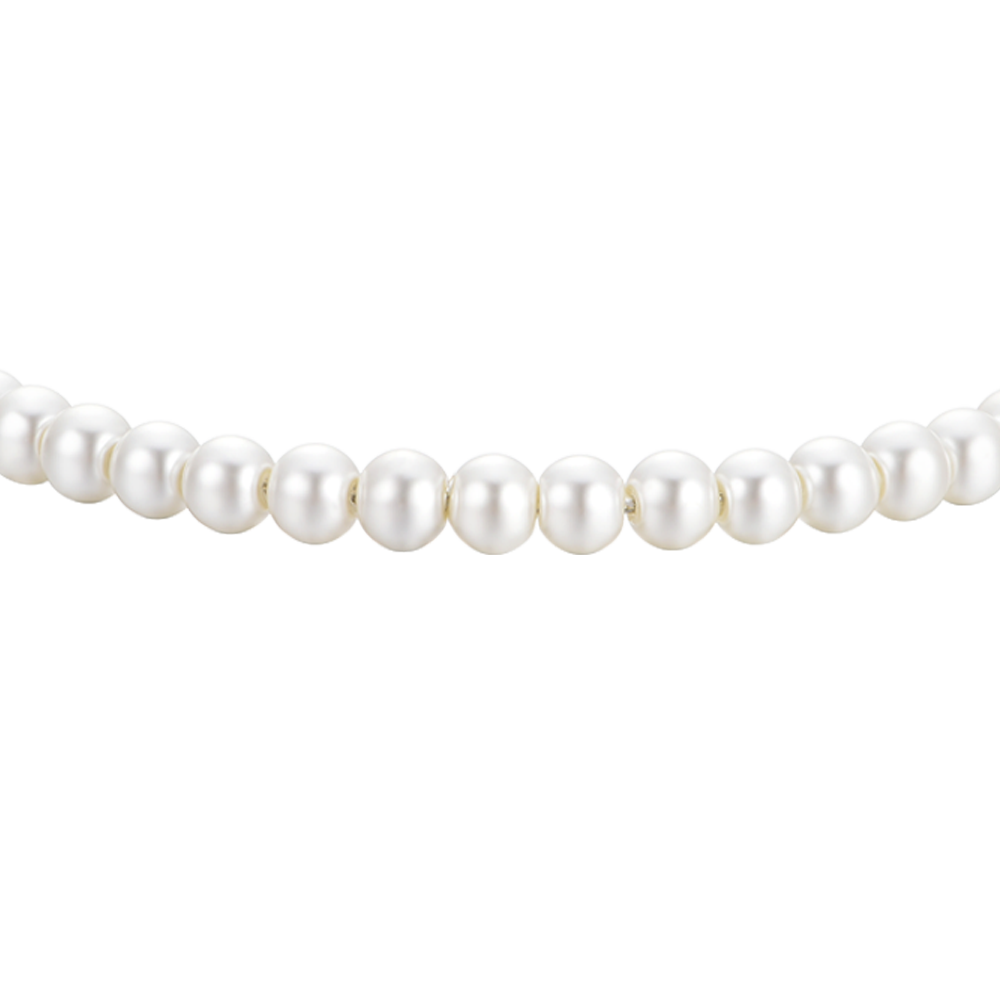 PULSERA DE ACERO PARA MUJER CON PERLAS BLANCAS