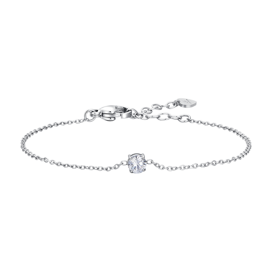 BRACCIALE DONNA IN ACCIAIO  CON CRISTALLO BIANCO