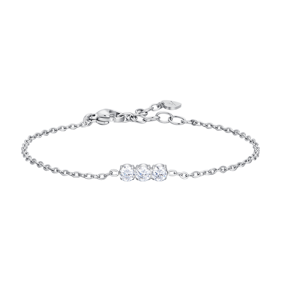 PULSERA DE ACERO PARA MUJER CON CRISTALES BLANCOS