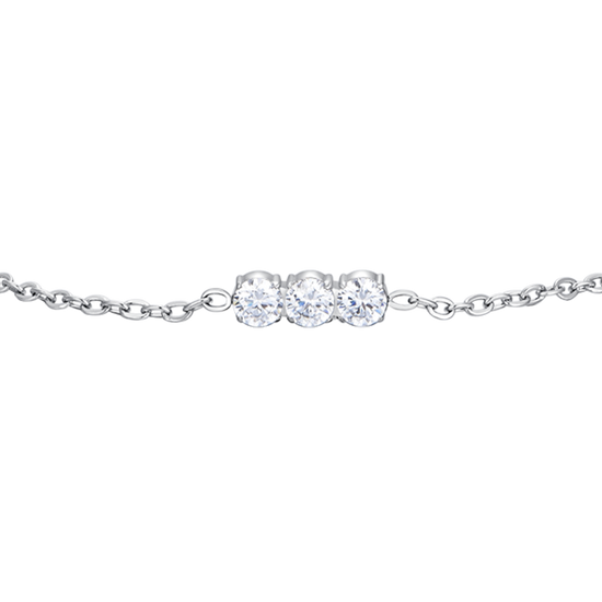 PULSERA DE ACERO PARA MUJER CON CRISTALES BLANCOS