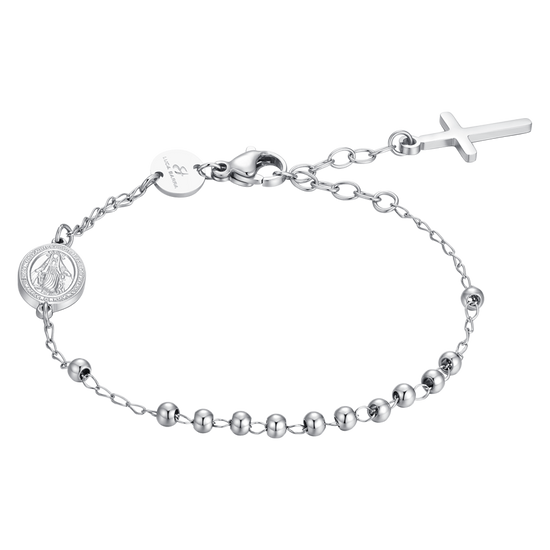 BRACCIALE DONNA ROSARIO IN ACCIAIO