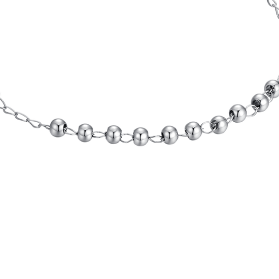 BRACCIALE DONNA ROSARIO IN ACCIAIO, MEDAGLIETTA CON MADONNINA MIRACOLOSA