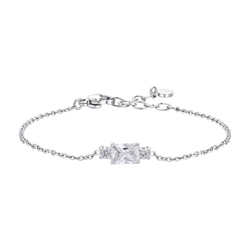 BRACCIALE DONNA IN ACCIAIO CON ZIRCONI BIANCHI