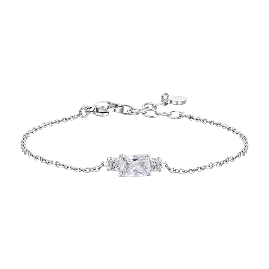 BRACCIALE DONNA IN ACCIAIO CON ZIRCONI BIANCHI