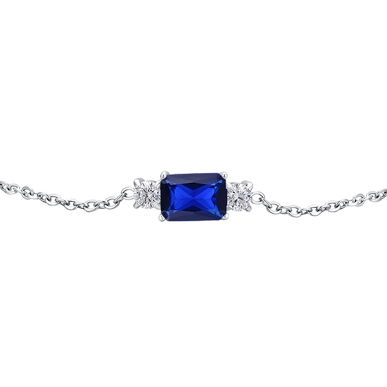 BRACCIALE DONNA IN ACCIAIO CON ZIRCONI BLU E BIANCHI