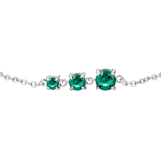 BRACCIALE DONNA IN ACCIAIO CON ZIRCONI VERDI