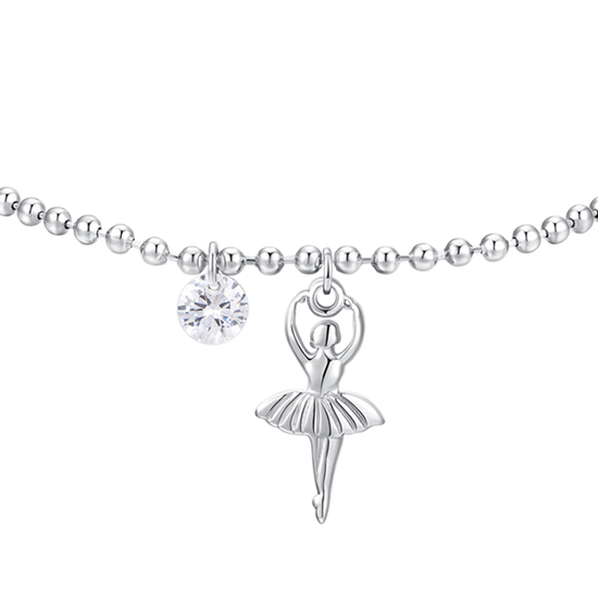 BRACCIALE DONNA IN ACCIAIO CON BALLERINA E ZIRCONE BIANCO
