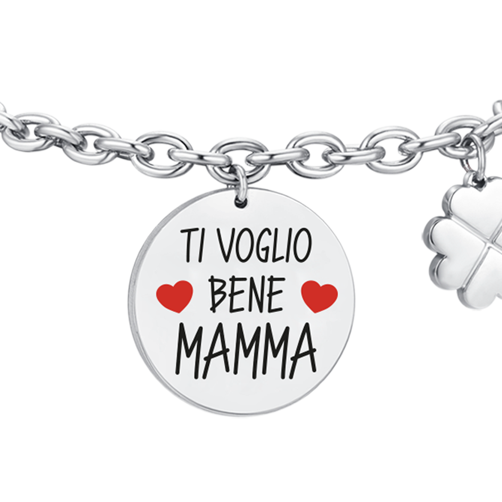 BRACCIALE DONNA IN ACCIAIO TI VOGLIO BENE MAMMA
