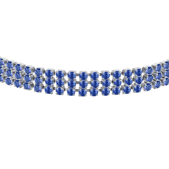 Carica immagine nella Galleria BRACCIALE TENNIS DONNA IN ACCIAIO CON ZIRCONI BLU
