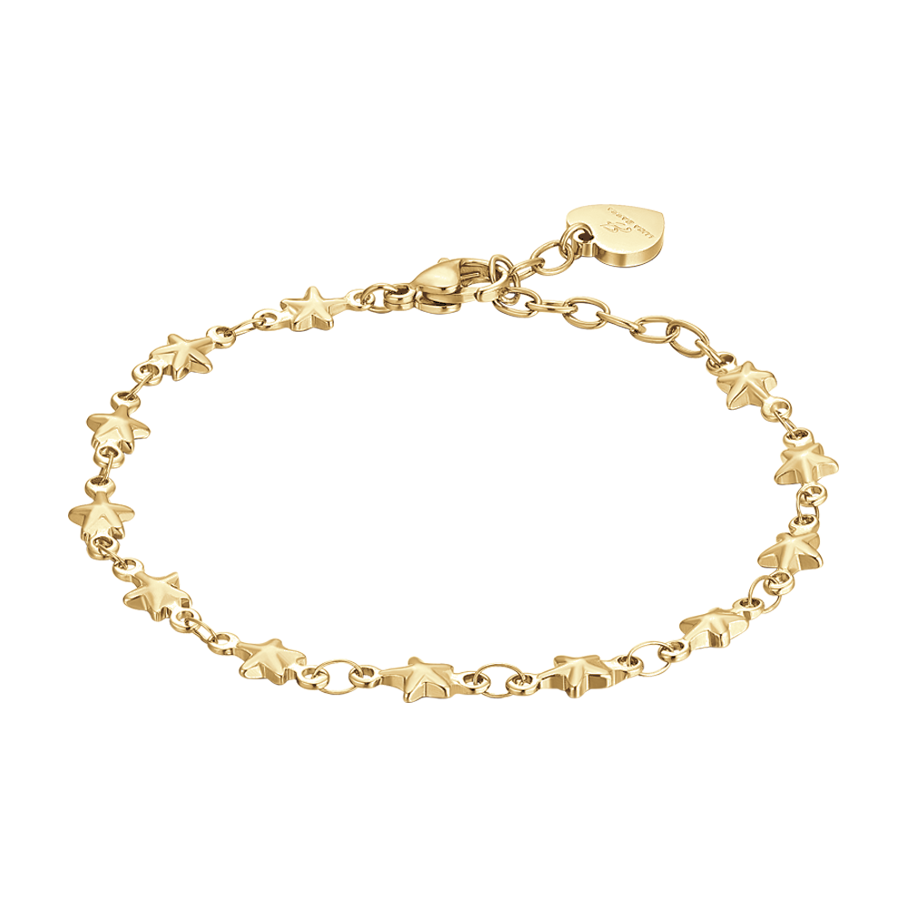 IP PULSERA DE ACERO DORADO PARA MUJER CON ESTRELLAS