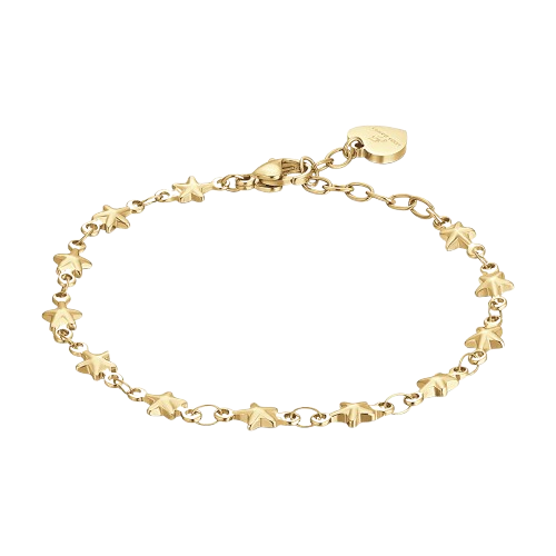 IP PULSERA DE ACERO DORADO PARA MUJER CON ESTRELLAS