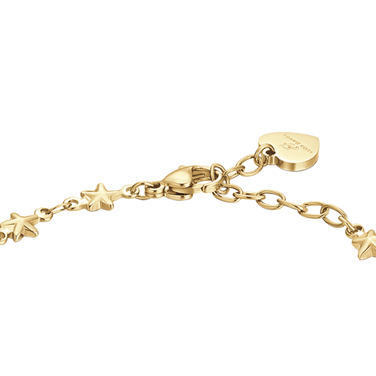 IP PULSERA DE ACERO DORADO PARA MUJER CON ESTRELLAS