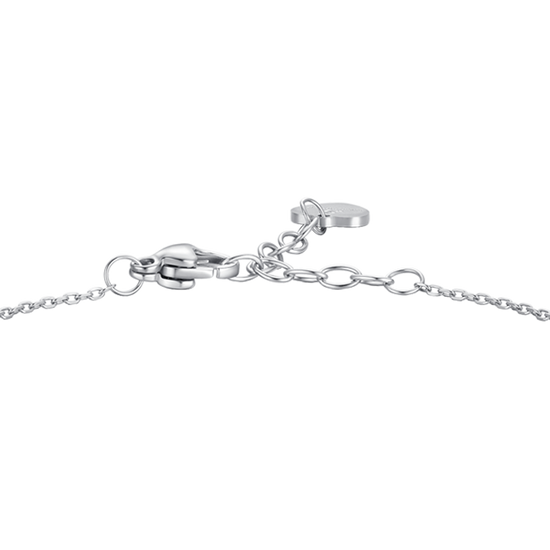 BRACCIALE DONNA IN ACCIAIO CON PENDENTE FIORE E PETALI ZIRCONE BLU