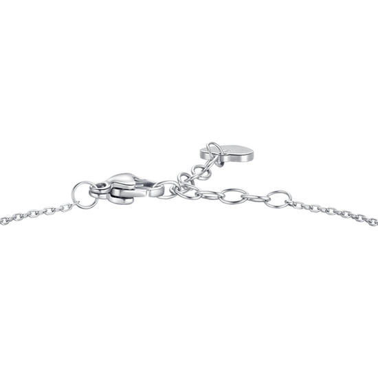 BRACCIALE DONNA CON PENDENTE QUADRIFOGLIO CON PETALI ZIRCONE BIANCO