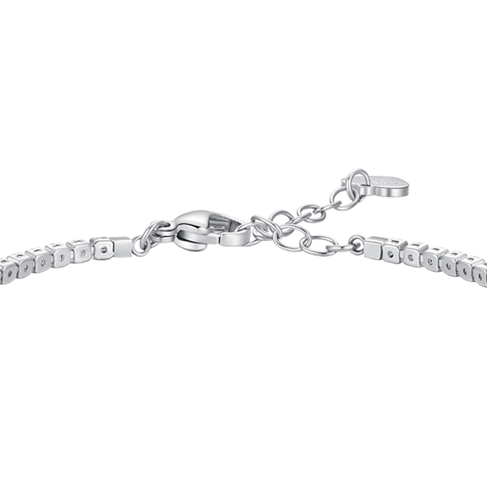 BRACCIALE TENNIS DONNA IN ACCIAIO CON INFINITO E PUNTI LUCE CON ZIRCONI BIANCHI
