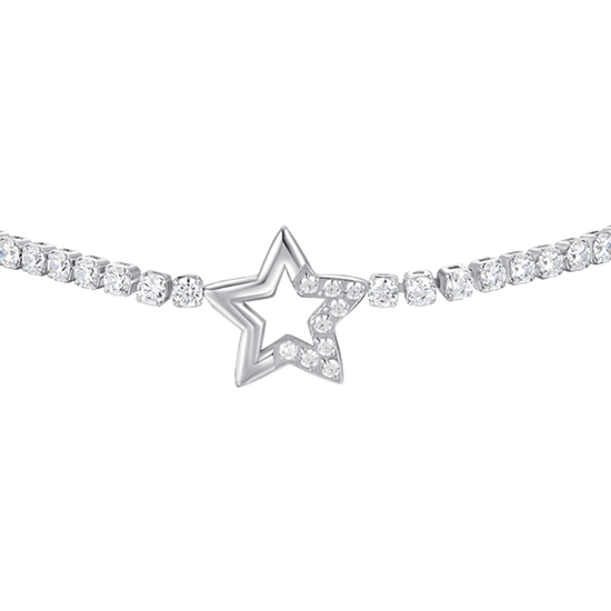BRACCIALE TENNIS DONNA IN ACCIAIO CON STELLA E PUNTI LUCE CON ZIRCONI BIANCHI