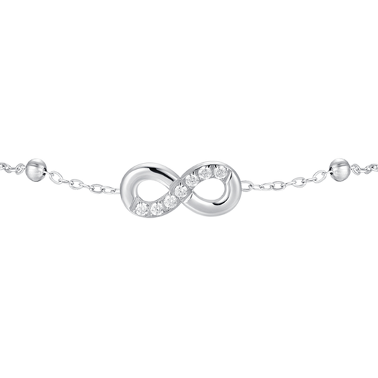 BRACCIALE DONNA IN ACCIAIO CON INFINITO E PUNTI LUCE DI ZIRCONE BIANCO