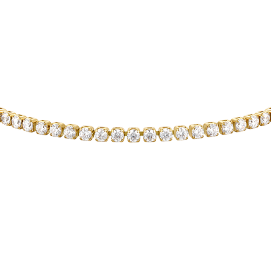 BRACCIALE TENNIS DONNA IN ACCIAIO CON ZIRCONI BIANCHI COLORE ORO
