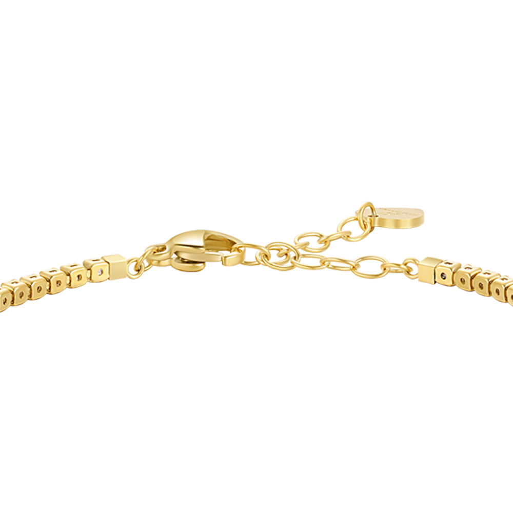 BRACCIALE TENNIS DONNA IN ACCIAIO CON ZIRCONI BIANCHI COLORE ORO