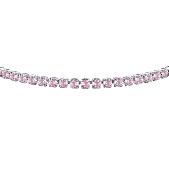 BRACCIALE TENNIS DONNA IN ACCIAIO CON ZIRCONI ROSA
