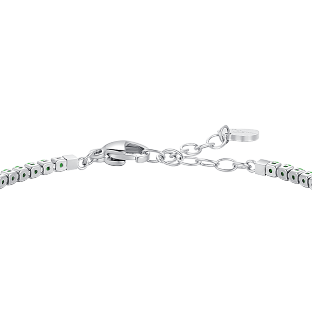 BRACCIALE TENNIS DONNA IN ACCIAIO CON ZIRCONI VERDI