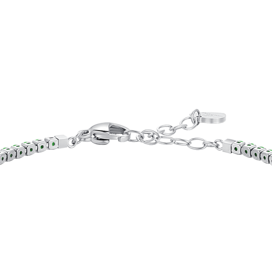 BRACCIALE TENNIS DONNA IN ACCIAIO CON ZIRCONI VERDI