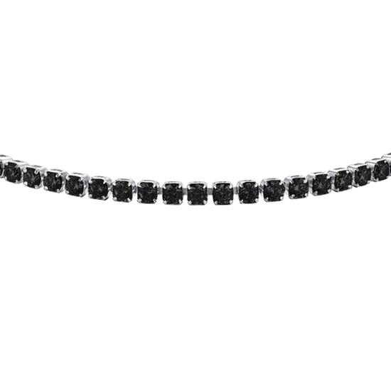 BRACCIALE TENNIS DONNA IN ACCIAIO CON ZIRCONI NERI