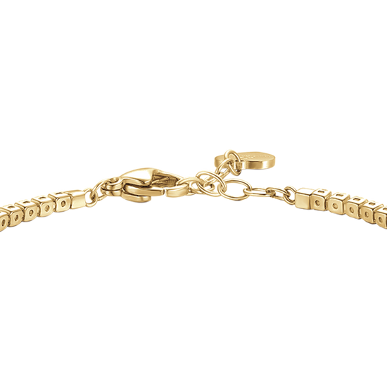 BRACCIALE TENNIS DONNA IN ACCIAIO COLORE ORO CON ZIRCONI NERI