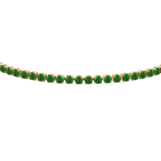 BRACCIALE TENNIS DONNA IN ACCIAIO COLORE ORO CON ZIRCONI VERDI