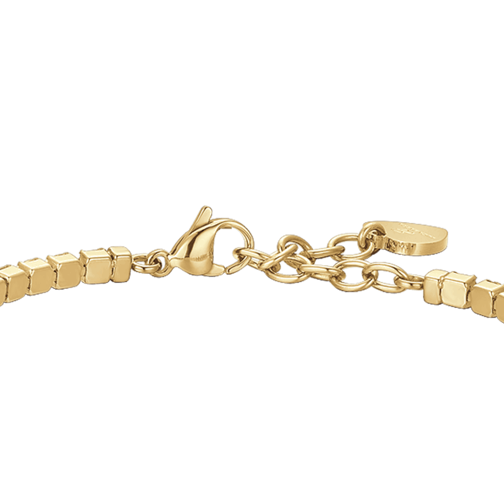 BRACCIALE DONNA TENNIS IN ACCIAIO IP GOLD CON CRISTALLI BIANCHI