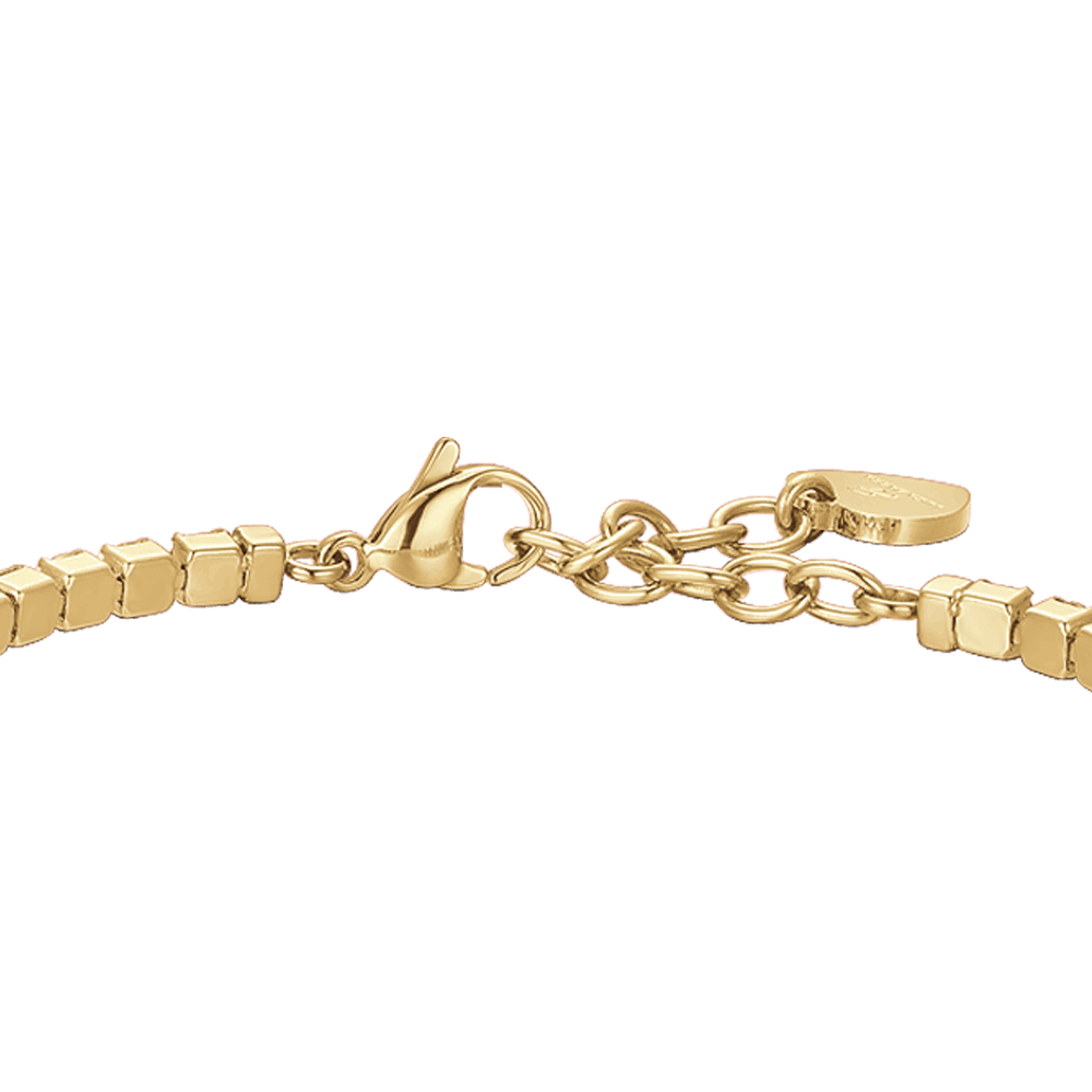 BRACCIALE DONNA TENNIS IN ACCIAIO IP GOLD CON CRISTALLI ROSSI