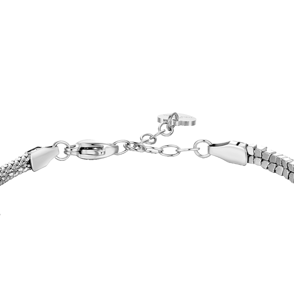 BRACCIALE DONNA IN ACCIAIO CON NODO E ZIRCONI VERDI