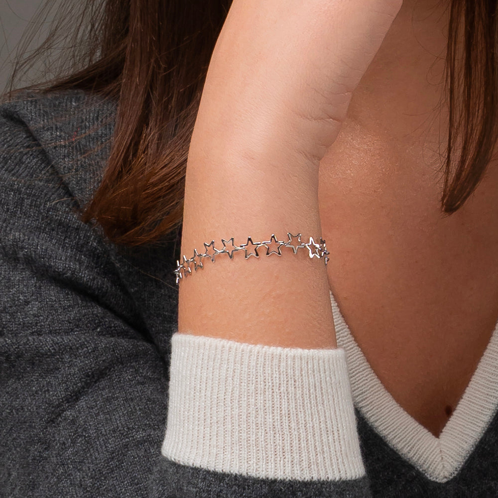 BRACCIALE DONNA IN ACCIAIO CON STELLE