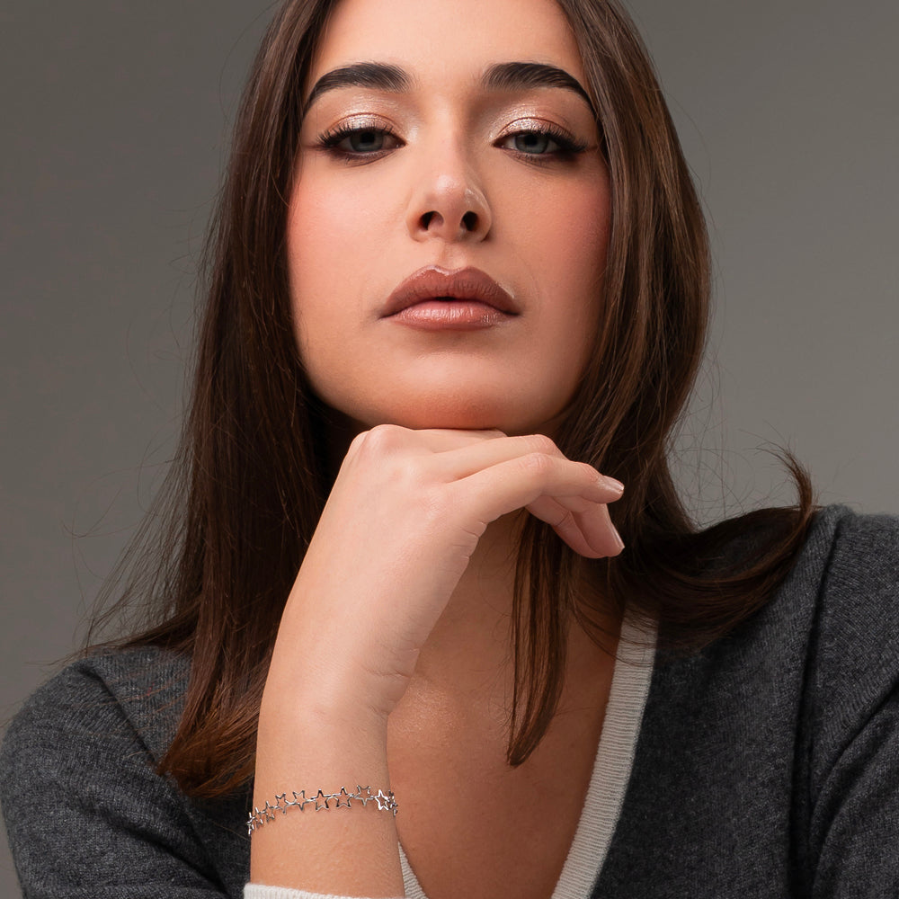 BRACCIALE DONNA IN ACCIAIO CON STELLE
