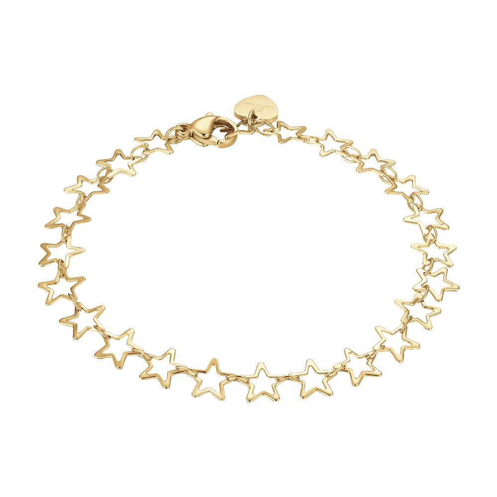 IP PULSERA DE ACERO DORADO PARA MUJER CON ESTRELLAS