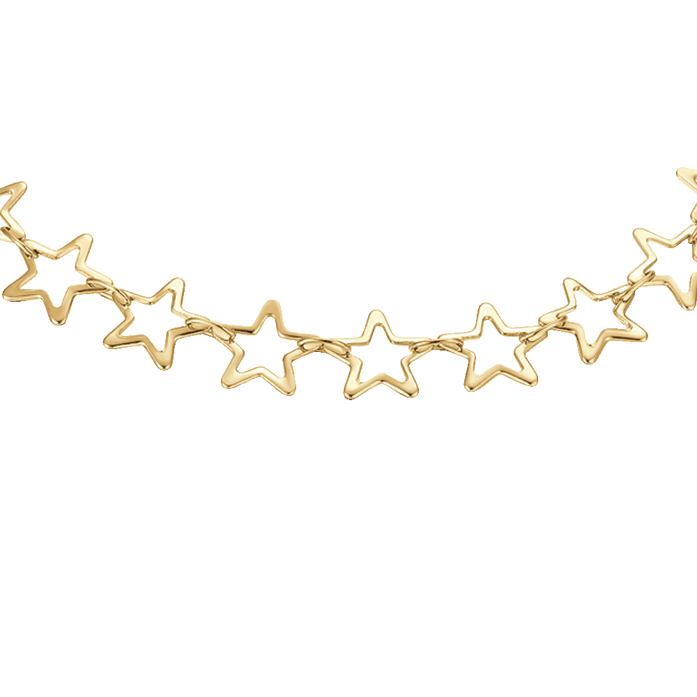 IP PULSERA DE ACERO DORADO PARA MUJER CON ESTRELLAS