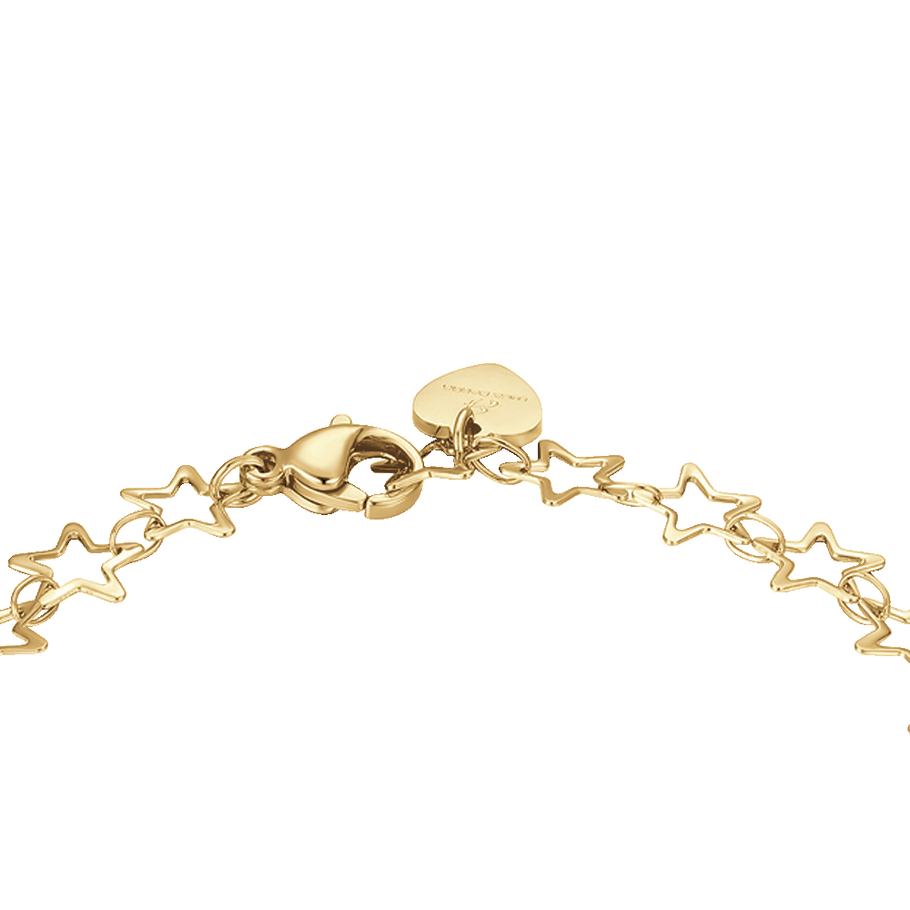 IP PULSERA DE ACERO DORADO PARA MUJER CON ESTRELLAS