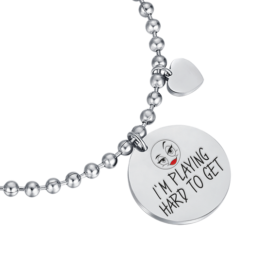 BRAZALETE DE ACERO PARA MUJER I'M PLAYING HARD TO GET