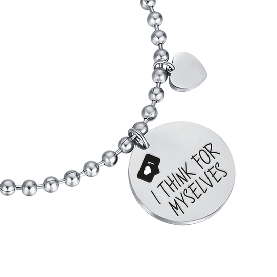 BRAZALETE DE ACERO PARA MUJER I THINK FOR MYSELF