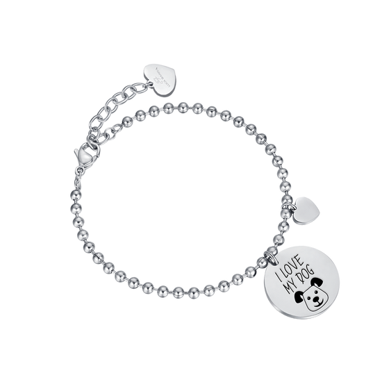 PULSERA DE ACERO "I LOVE MY DOG