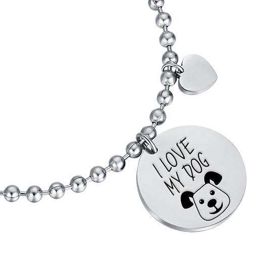 PULSERA DE ACERO "I LOVE MY DOG