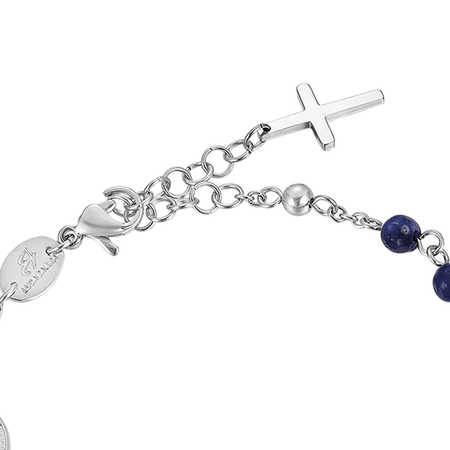 PULSERA DE ROSARIO DE HOMBRE EN ACERO CON PIEDRAS DE LAPIS Luca Barra