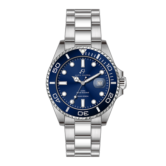 RELOJ DE CABALLERO CON CAJA DE ACERO BISEL AZUL