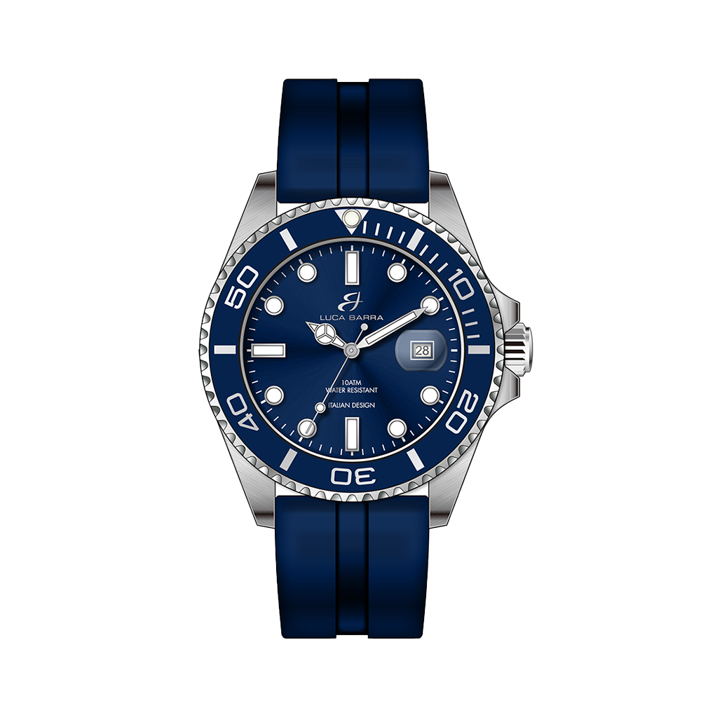 RELOJ DE CABALLERO CON CAJA DE ACERO ESFERA AZUL BISEL AZUL