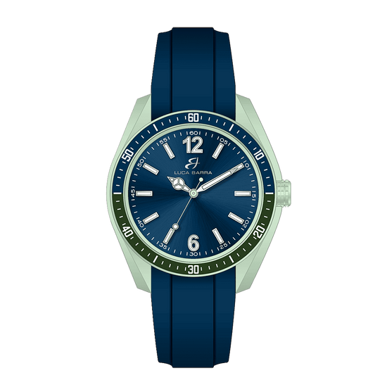 RELOJ DE HOMBRE DE SILICONA AZUL Y VERDE